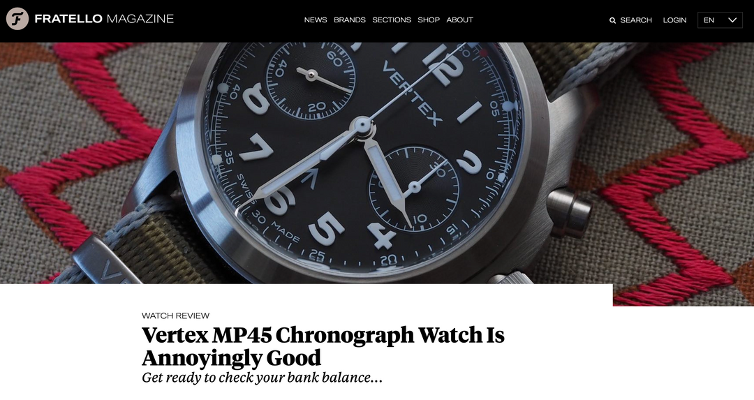 The Vertex MP45 Chronograph Watch is annoyingly good