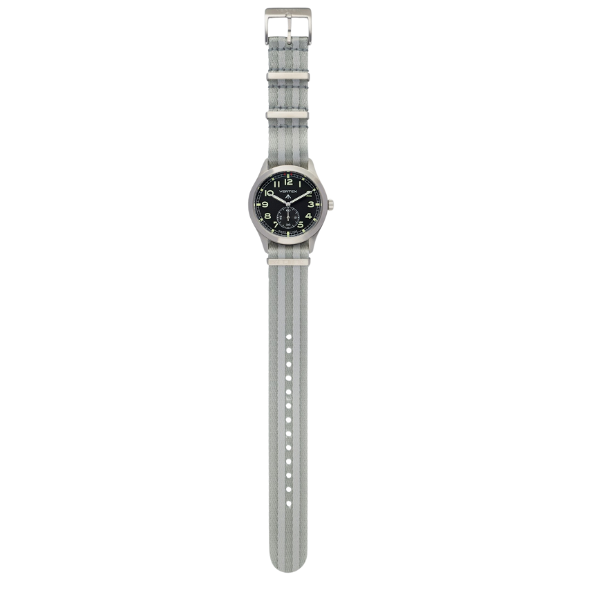 Light Grey Striped Fabric Watch Strap
