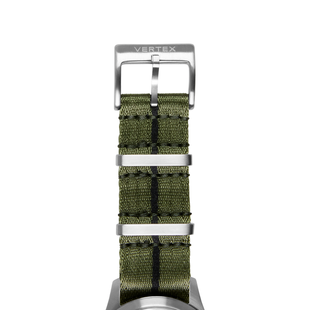 Army Green & Black Fabric Watch Strap