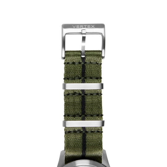 Army Green & Black Fabric Watch Strap