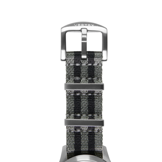 Grey & Black Bond Fabric Watch Strap