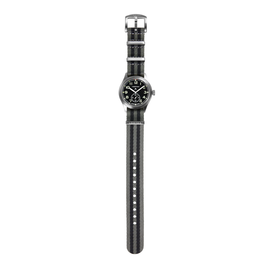 Grey & Black Bond Fabric Watch Strap