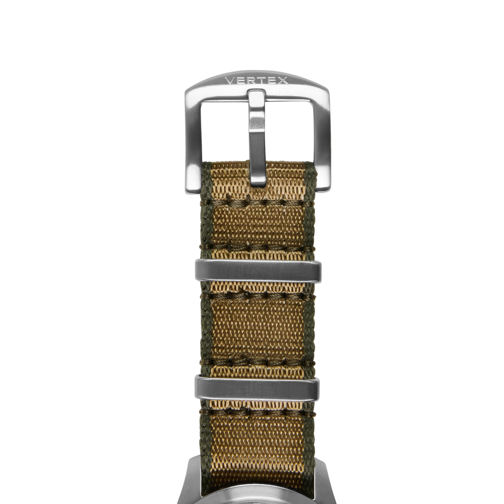 Tan & Green Fabric Watch Strap