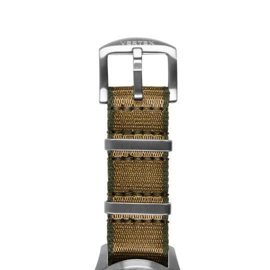 Tan & Green Fabric Watch Strap