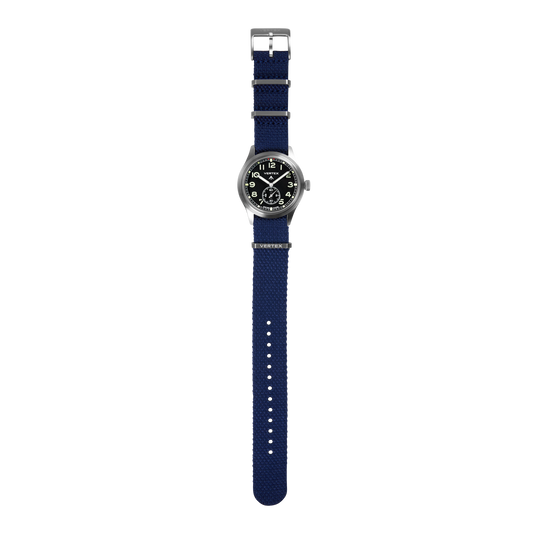 Navy Blue Cotton Fabric Watch Strap 20mm