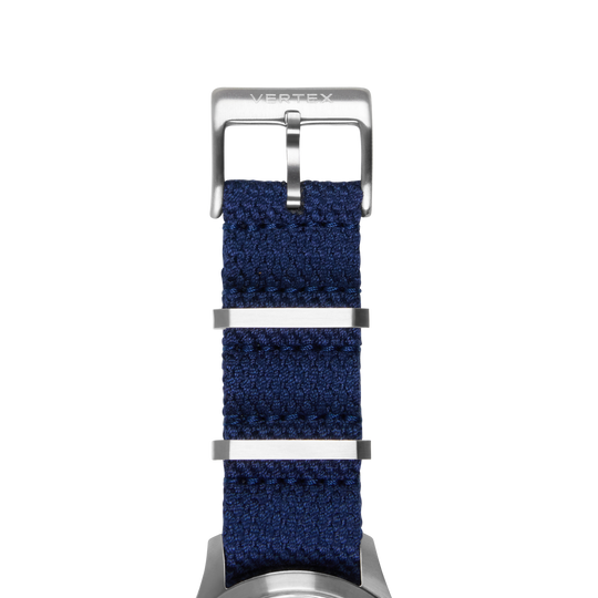 Navy Blue Cotton Fabric Watch Strap 20mm