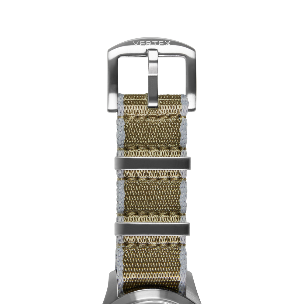 Khaki & Grey Fabric Watch Strap