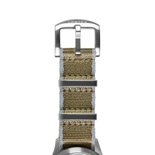 Khaki & Grey Fabric Watch Strap