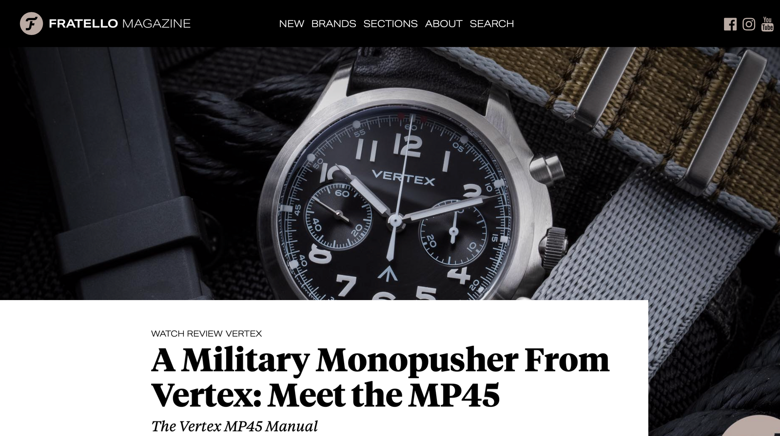 Fratello Watches Military Monopusher Vertex MP45 Review