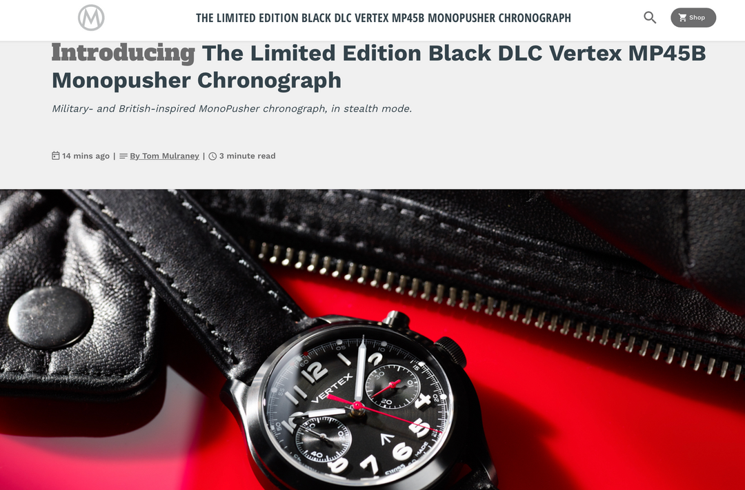 The Limited Edition Black DLC Vertex MP45B Monopusher Chronograph