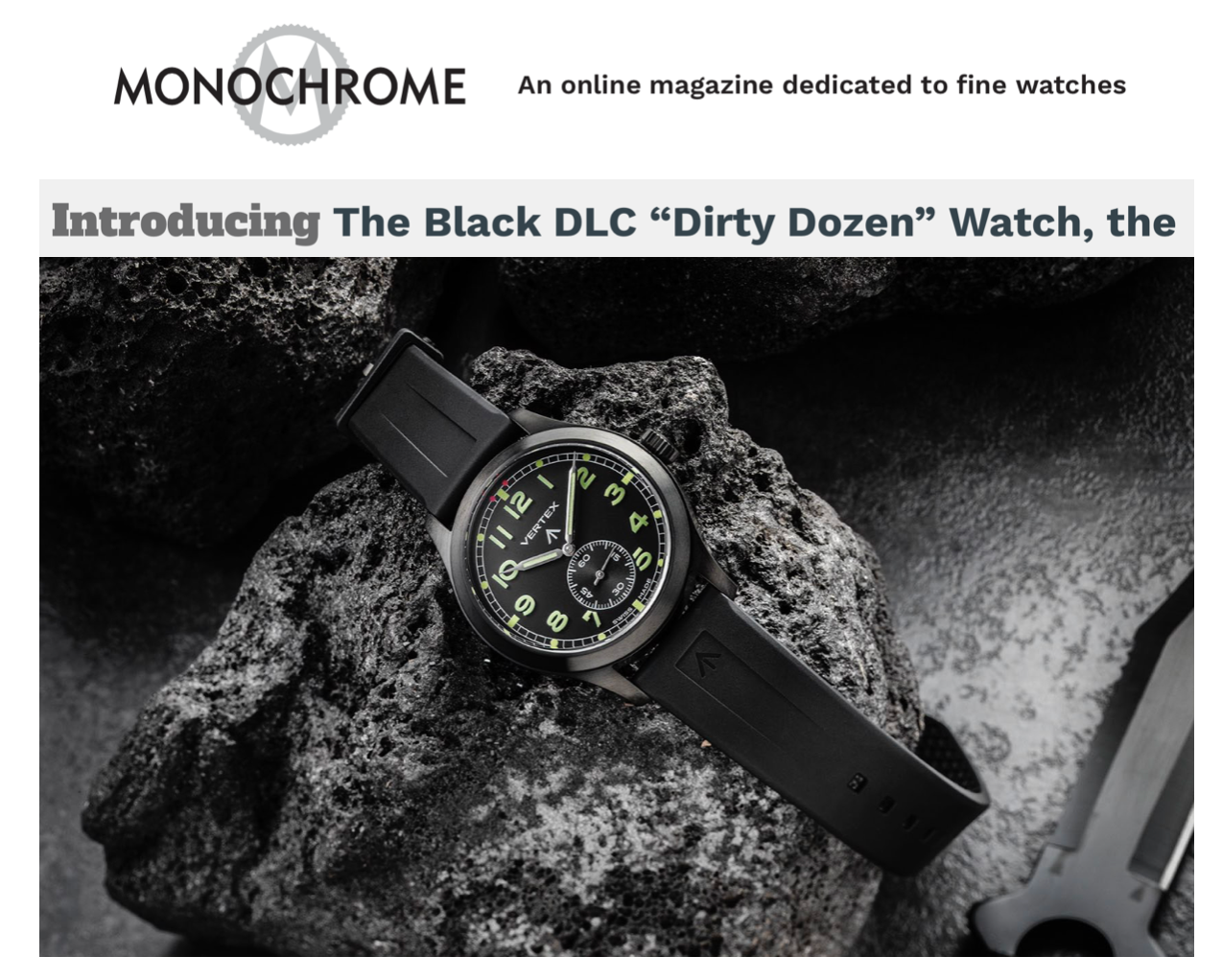 Monochrome - Vertex M100B Black DLC Dirty Dozen Watch