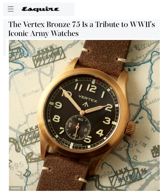 The Vertex Bronze 75 Is a Tribute to WWII's Iconic Army Watches