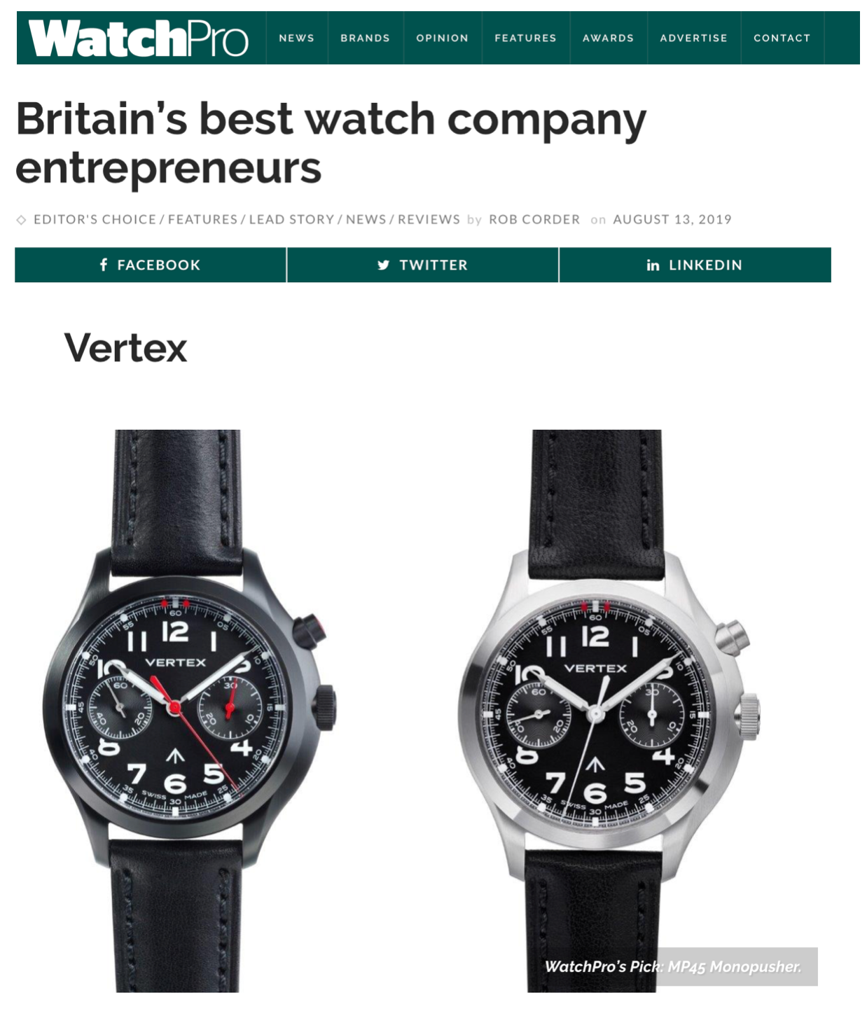 Watchpro Watchpro Britains-best-watch-company-entrepreneurs – The Vertex Watch ...