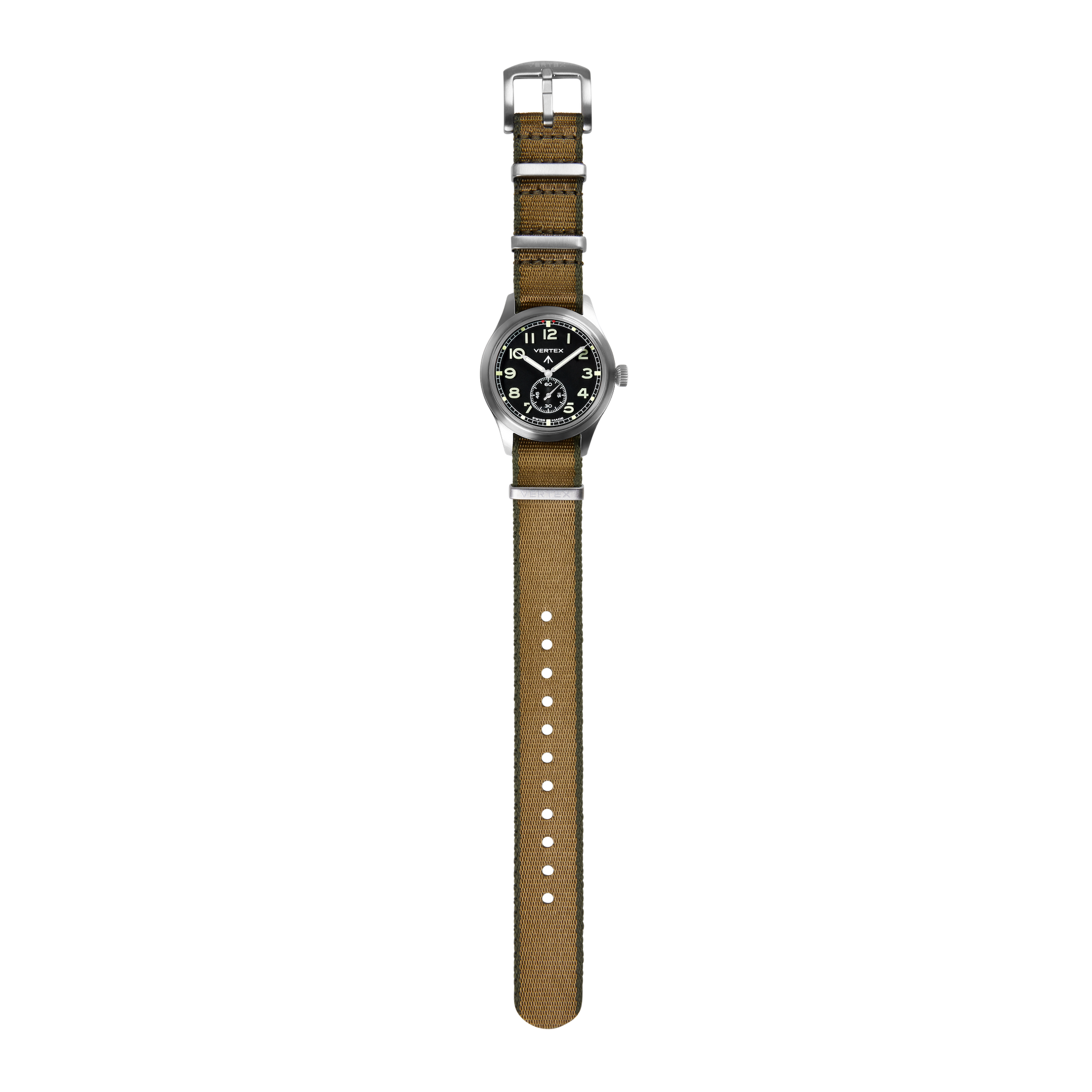 Tan & Green Fabric Watch Strap