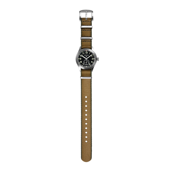 Tan & Green Fabric Watch Strap
