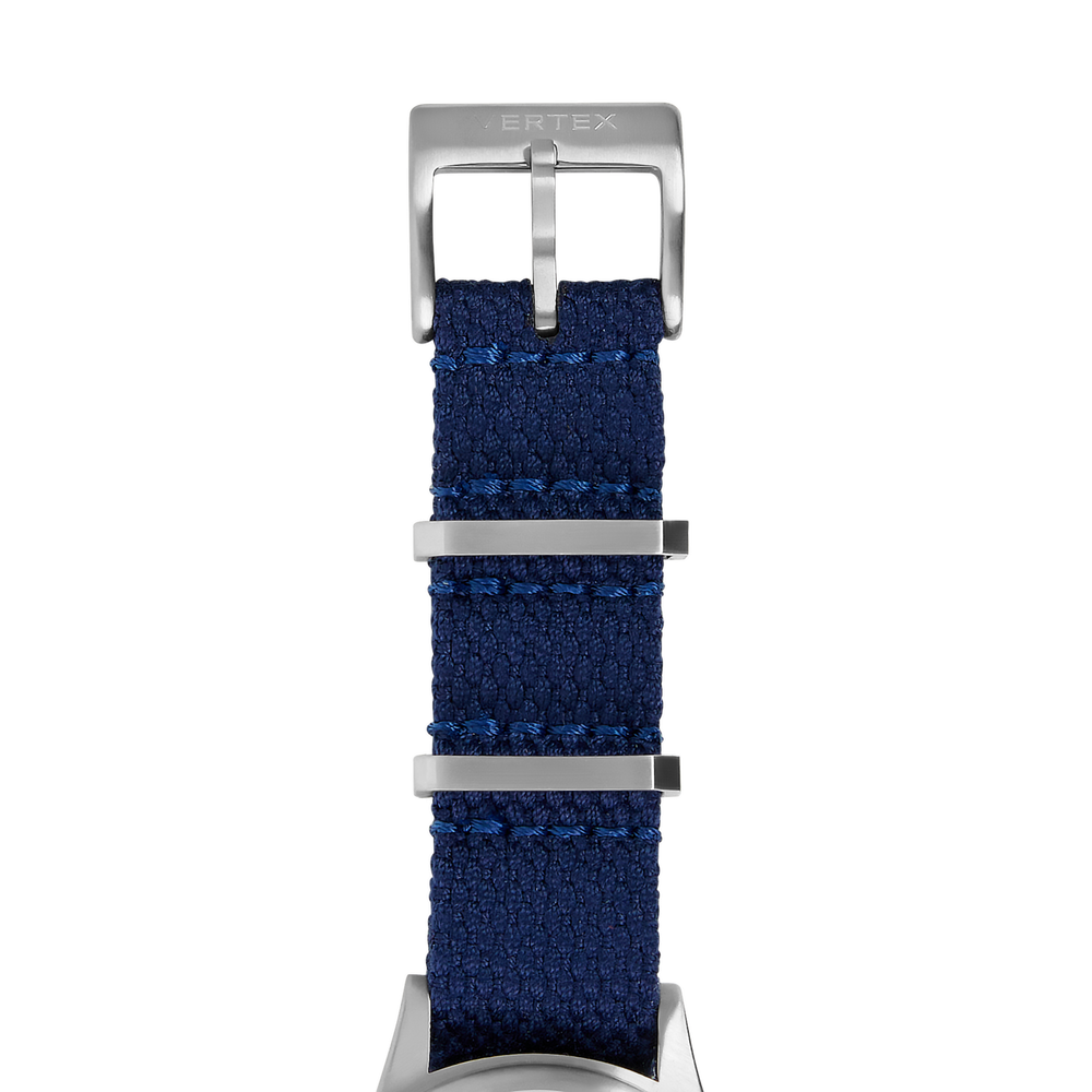 Navy Blue Cotton Fabric Watch Strap 18mm