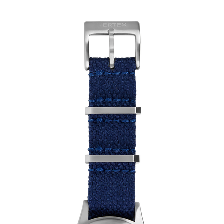Navy Blue Cotton Fabric Watch Strap 18mm