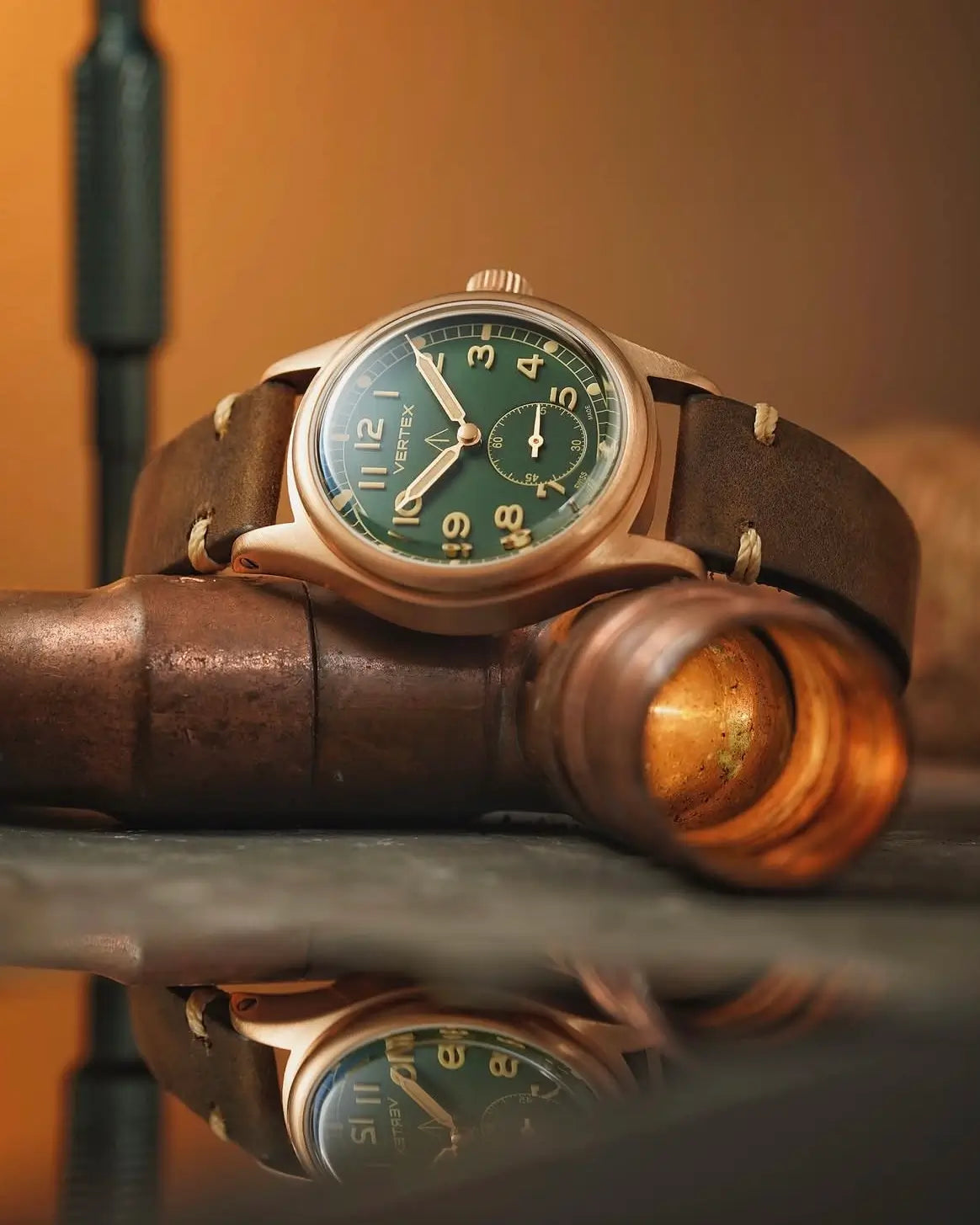Bronze 36 Green – The Vertex Watch Company