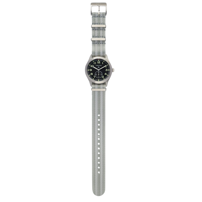 Light Grey Striped Fabric Watch Strap