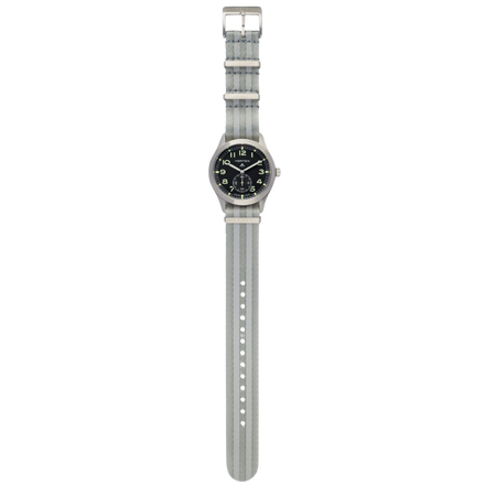 Light Grey Striped Fabric Watch Strap