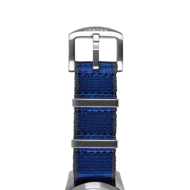 Blue & Grey Fabric Watch Strap