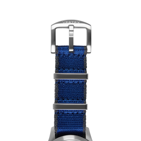 Blue & Grey Fabric Watch Strap