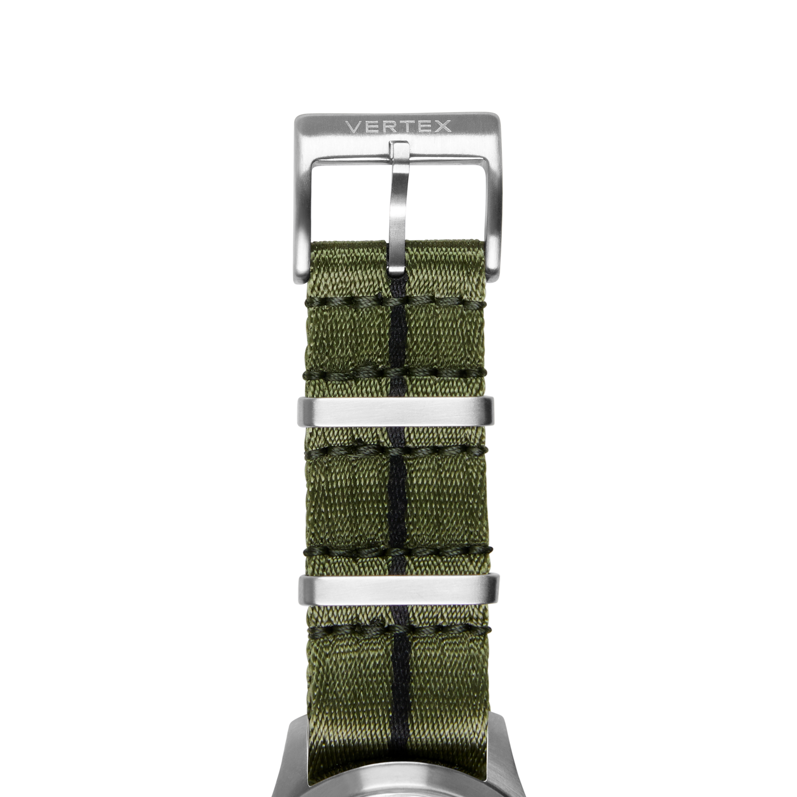 Army Green & Black Fabric Watch Strap