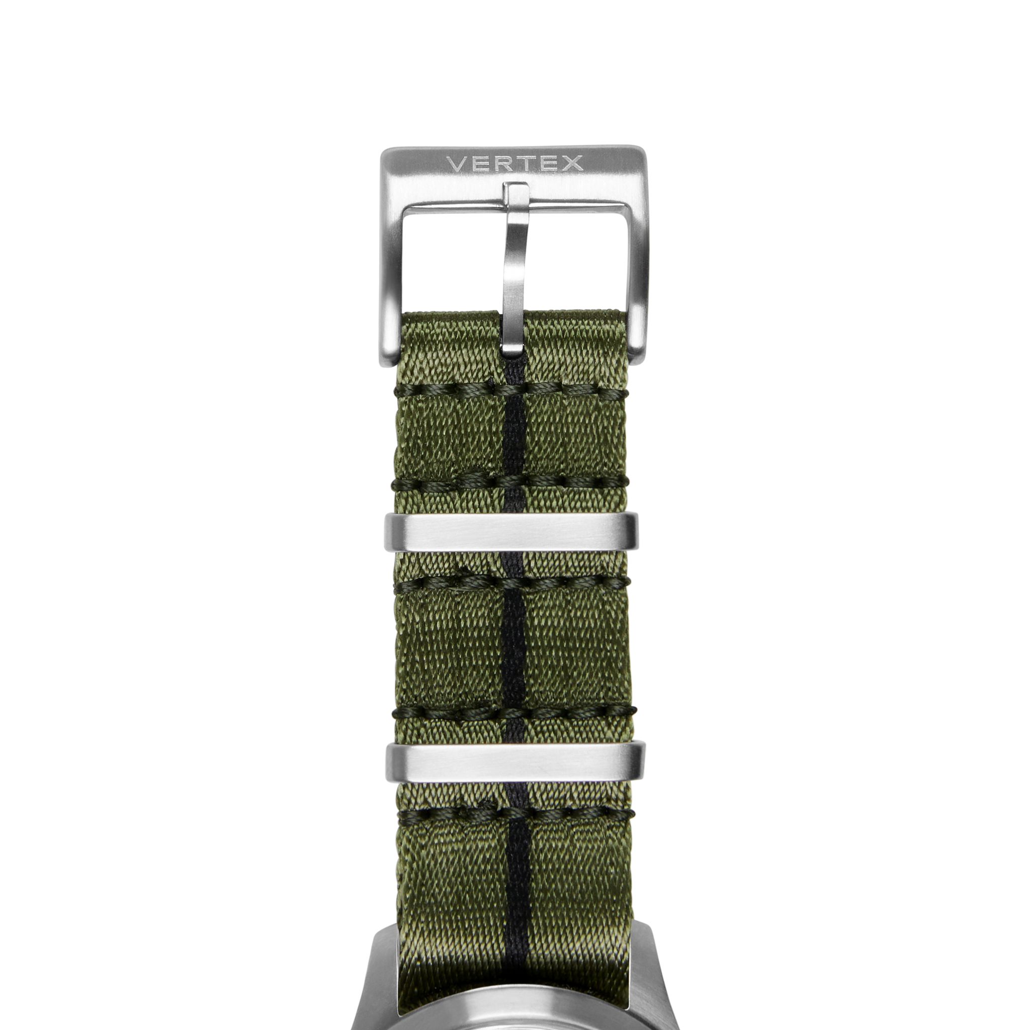 Army Green & Black Fabric Watch Strap