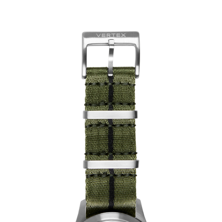 Army Green & Black Fabric Watch Strap