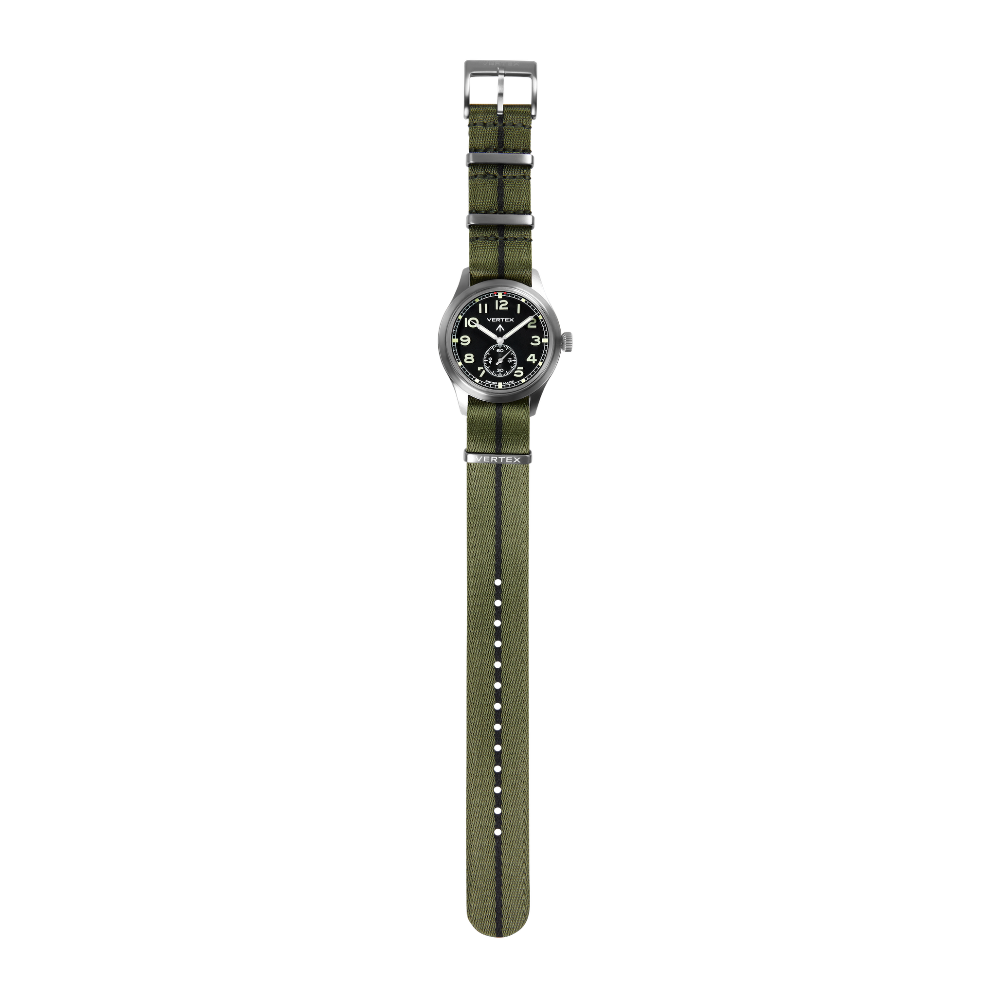 Army Green & Black Fabric Watch Strap