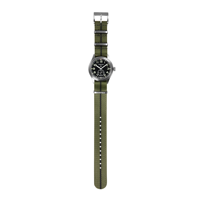 Army Green & Black Fabric Watch Strap