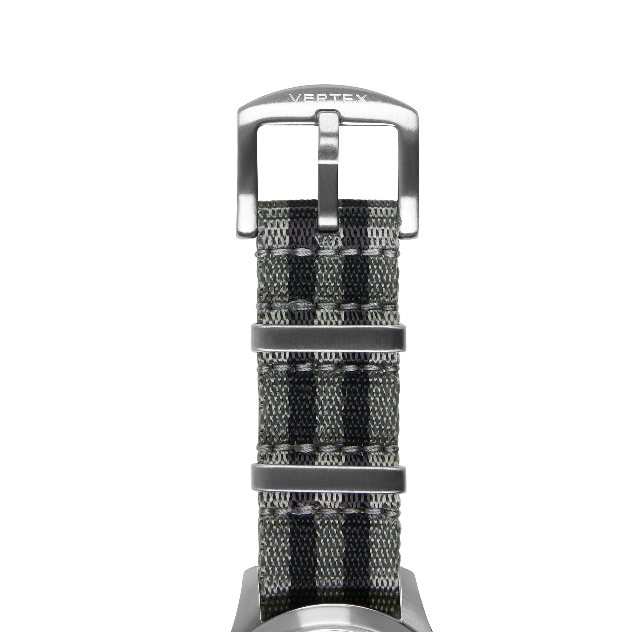 Grey & Black Bond Fabric Watch Strap