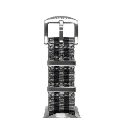 Grey & Black Bond Fabric Watch Strap