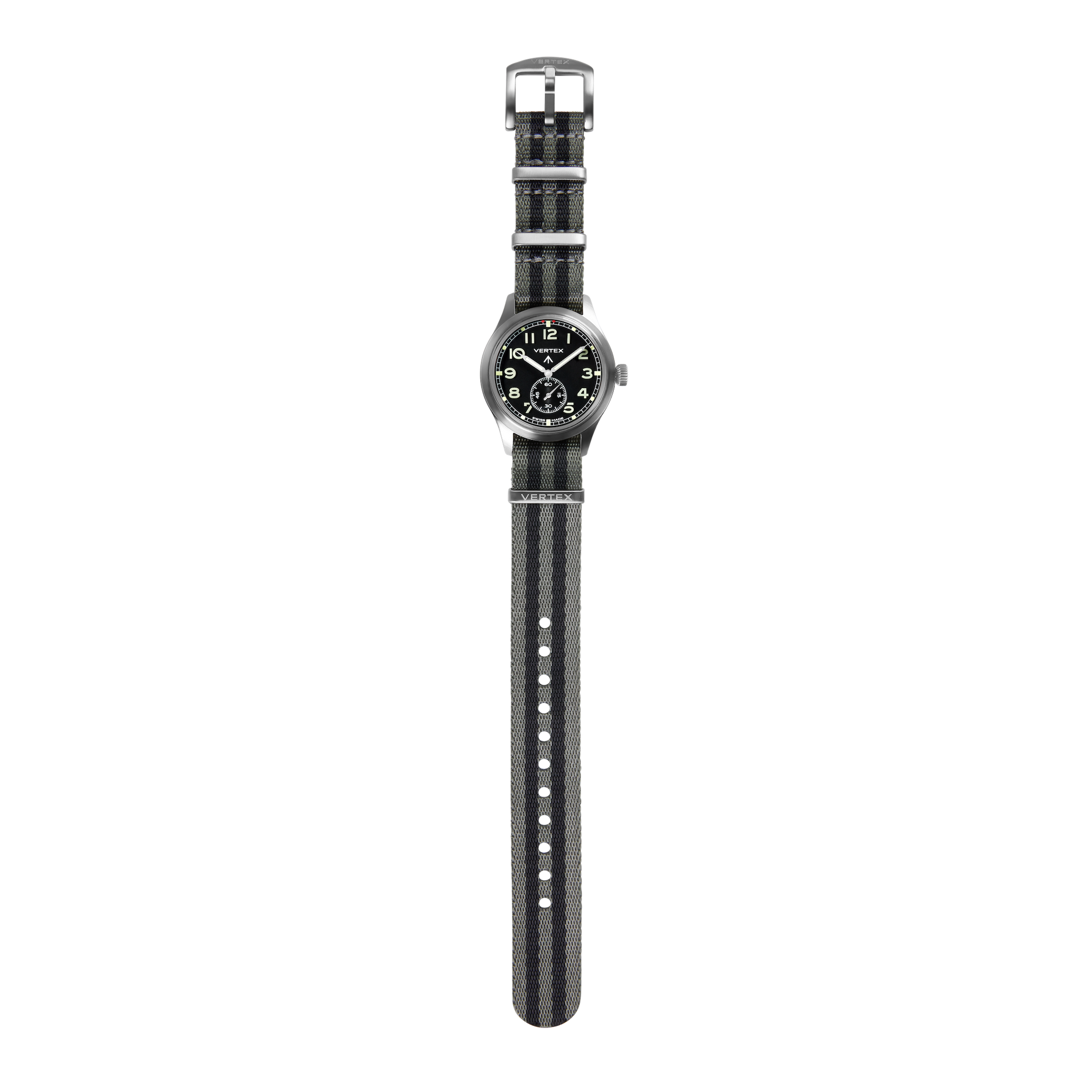 Grey & Black Bond Fabric Watch Strap