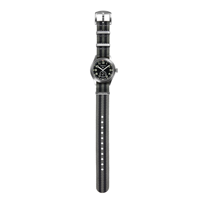 Grey & Black Bond Fabric Watch Strap