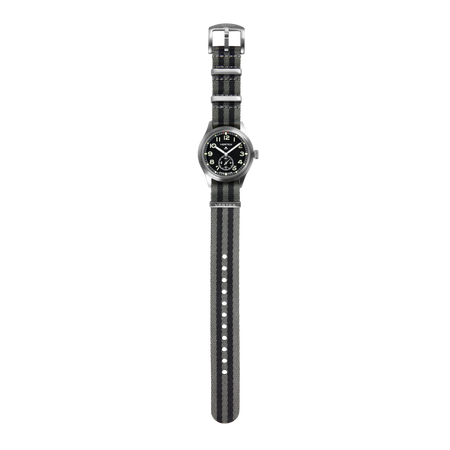 Grey & Black Bond Fabric Watch Strap