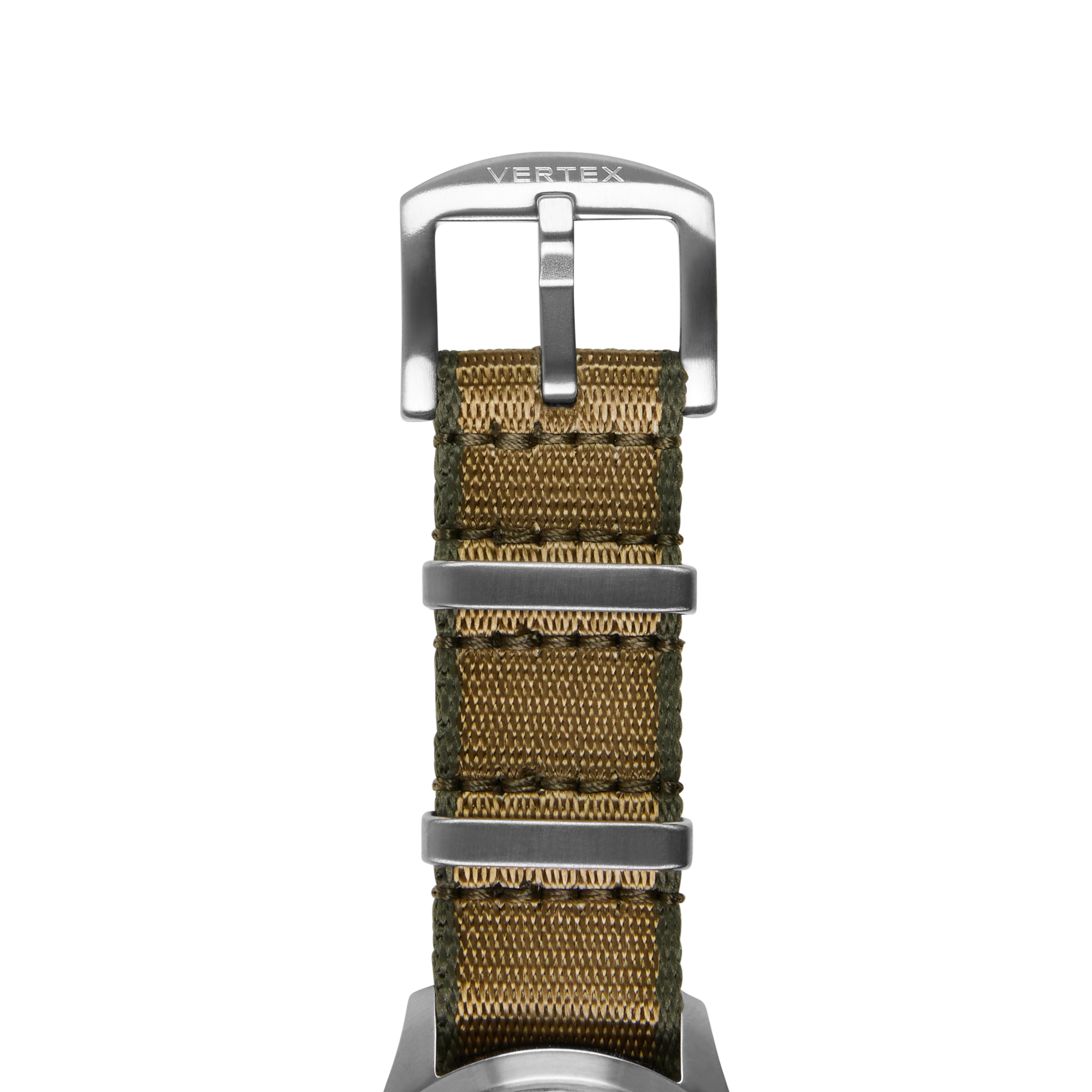 Tan & Green Fabric Watch Strap