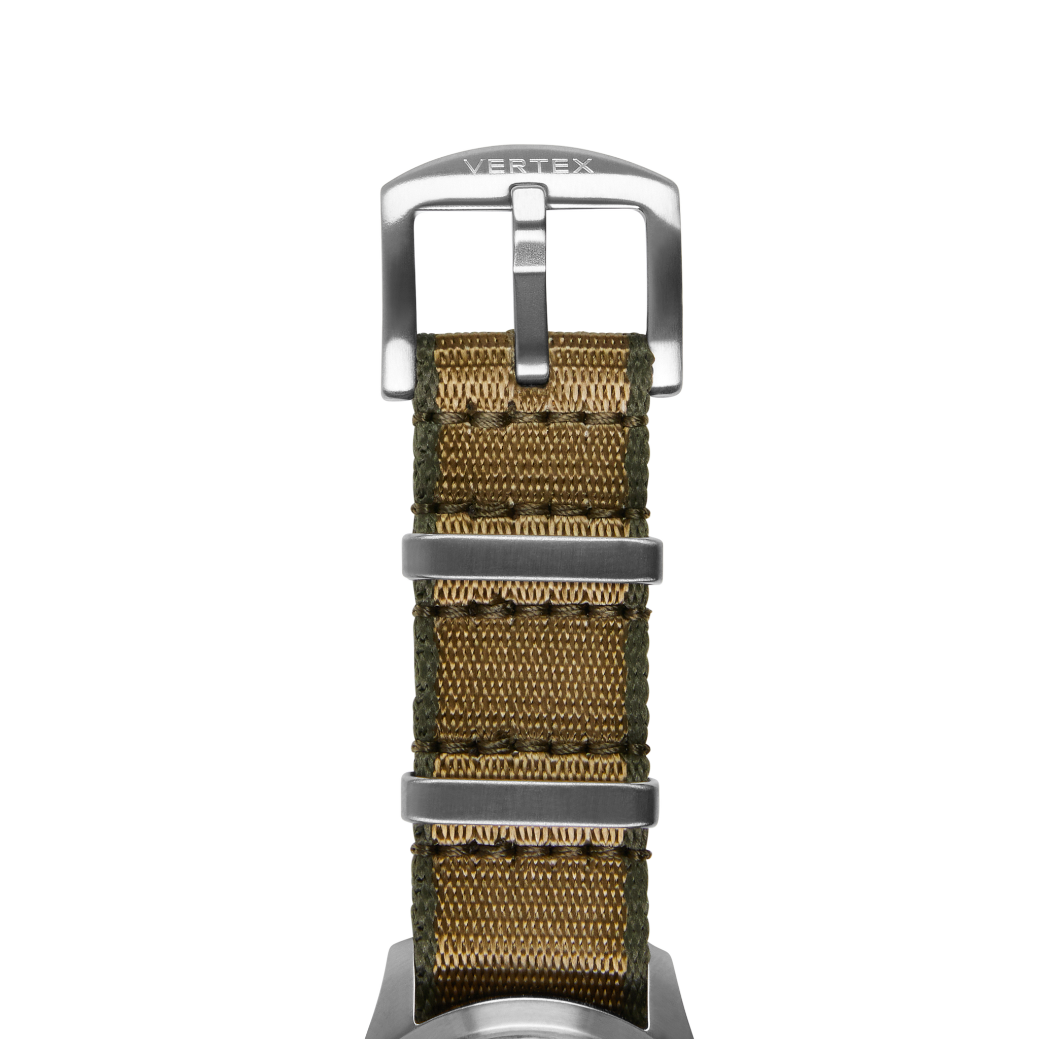 Tan & Green Fabric Watch Strap