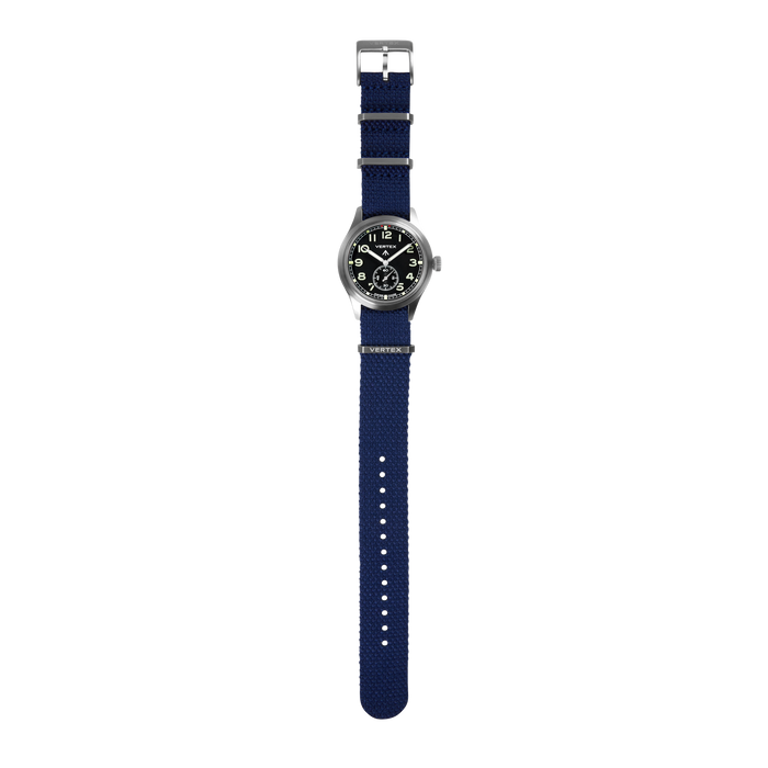 Navy Blue Cotton Fabric Watch Strap 20mm