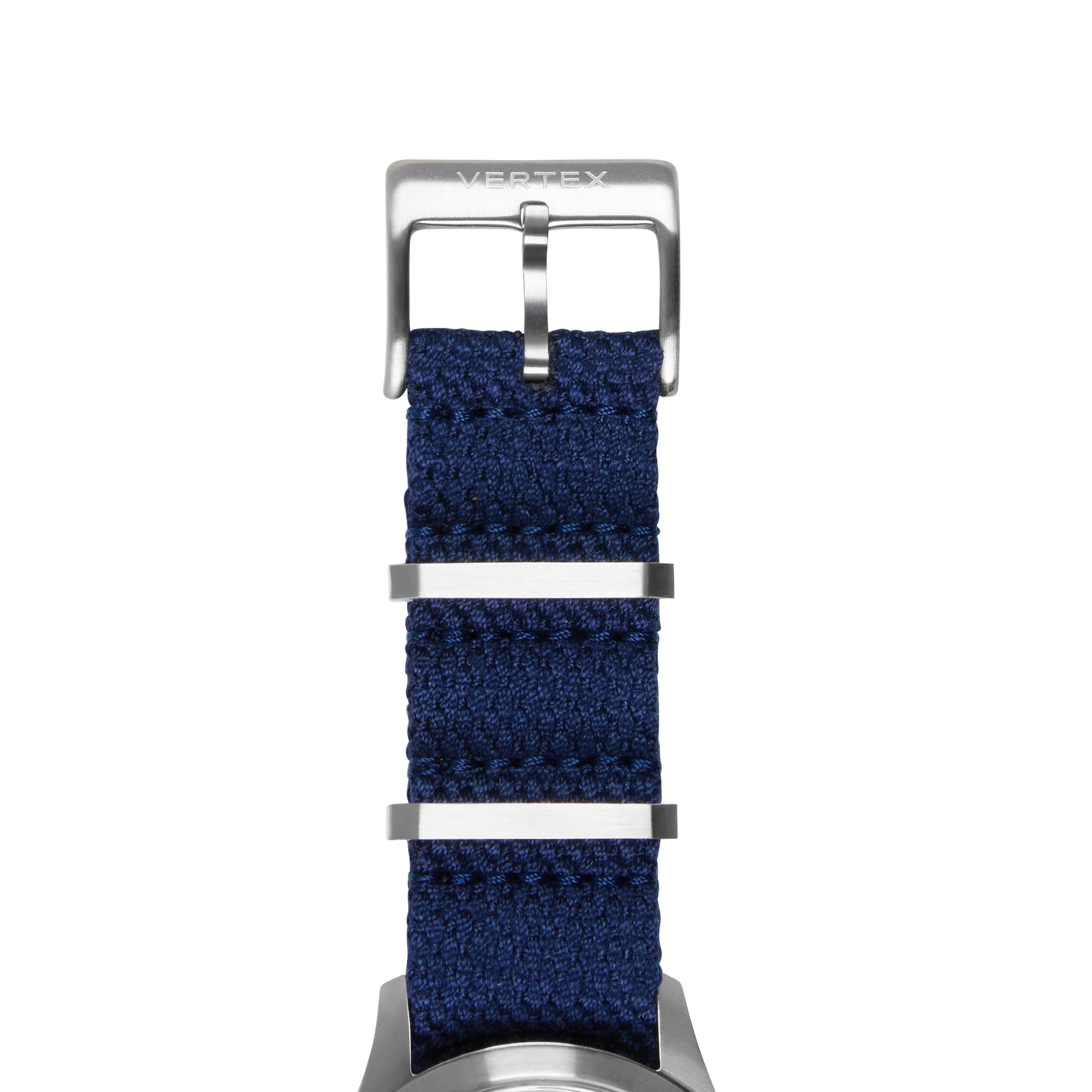 Navy Blue Cotton Fabric Watch Strap 20mm