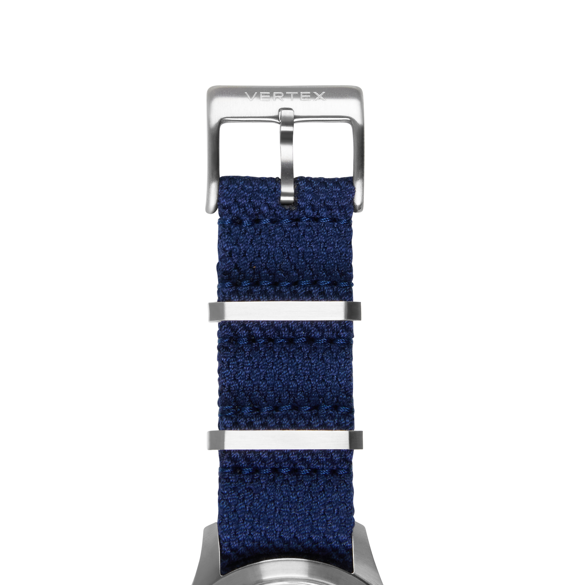 Navy Blue Cotton Fabric Watch Strap 20mm