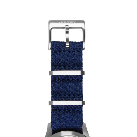 Navy Blue Cotton Fabric Watch Strap 20mm