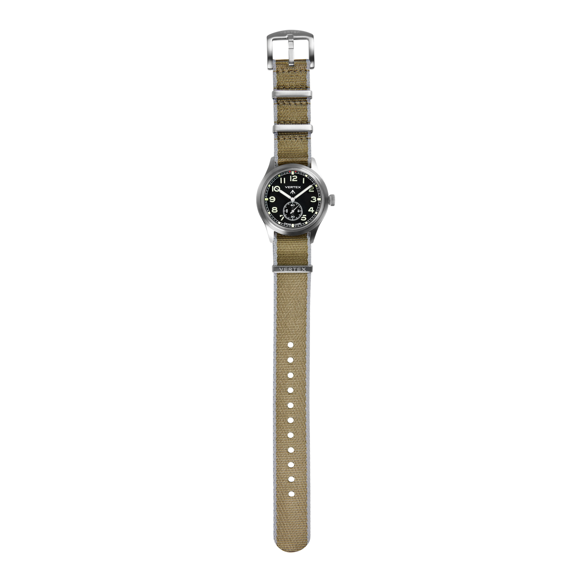 Khaki & Grey Fabric Watch Strap