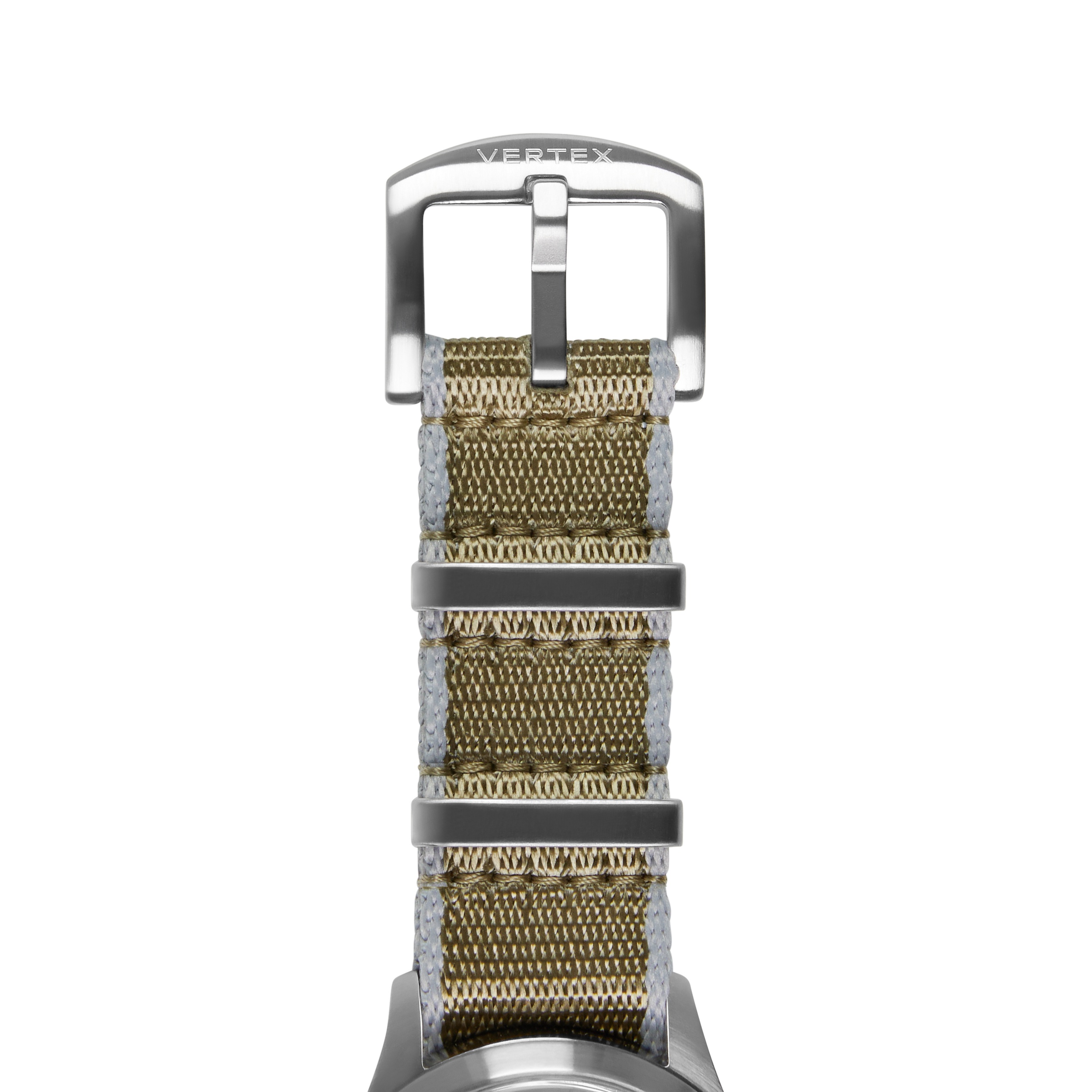Khaki & Grey Fabric Watch Strap