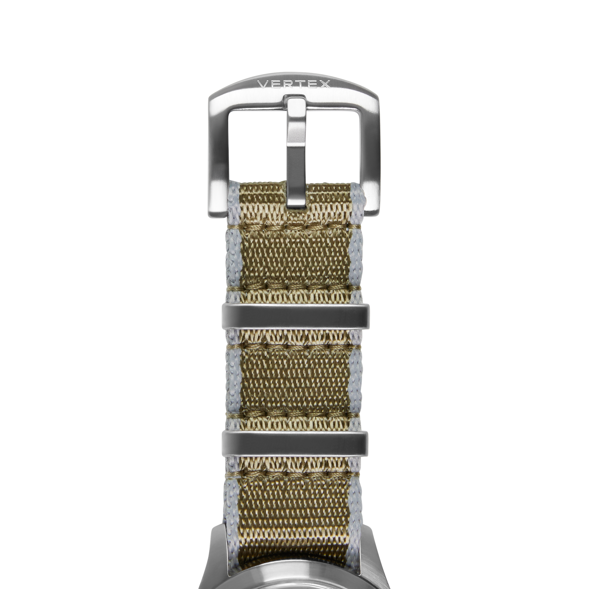 Khaki & Grey Fabric Watch Strap