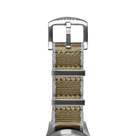 Khaki & Grey Fabric Watch Strap